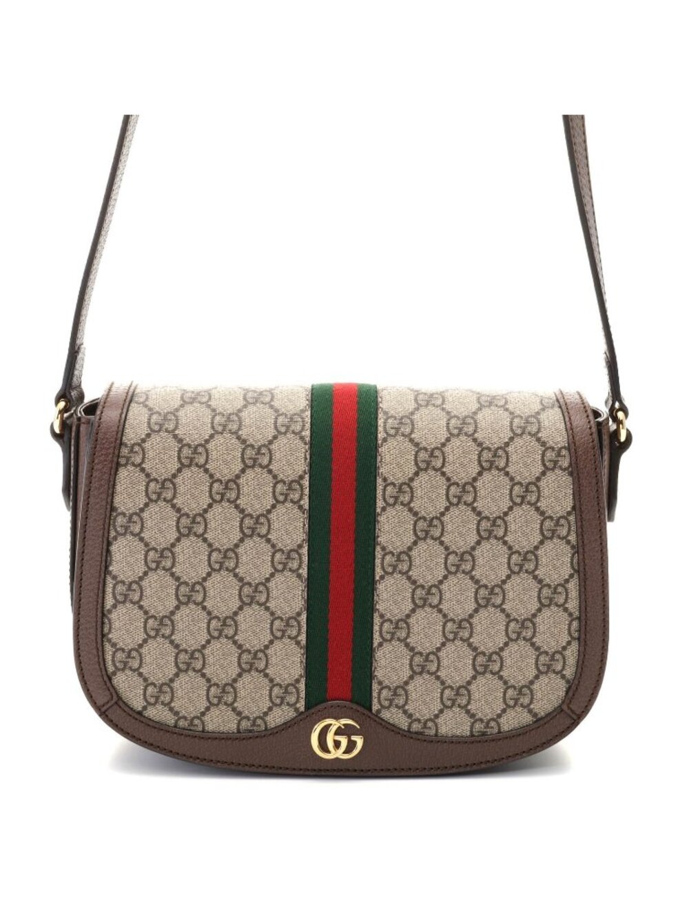 Gucci Ophidia GG Supreme Shoulder Bag Beige Brown